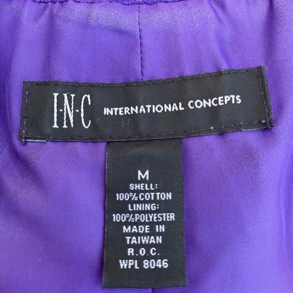 INC International Concepts Women's Violet Purple Velvet Swing Jacket Size Medium - Picture 8 of 10